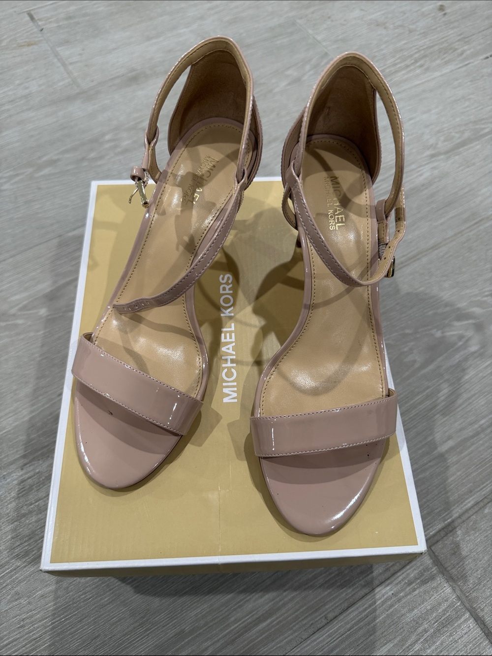 Michael Kors Blush Patent Leather Ankle-Strap Sandals